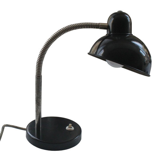 Image 1 of Vintage black steel table lamp 1970s