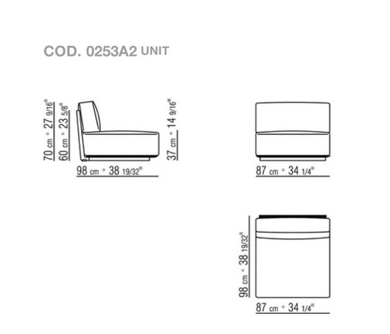 Image 1 of Sofá modular de exterior Flexform Vulcano, 5 piezas, incluye juego de fundas