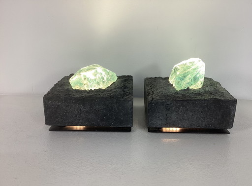 2 rare brutalist lamps