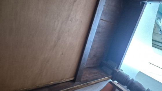 Antieke, rustieke tafel van massief hout met 2 lades – 19e eeuw – Eettafels, Wood (photo 4 of 5)