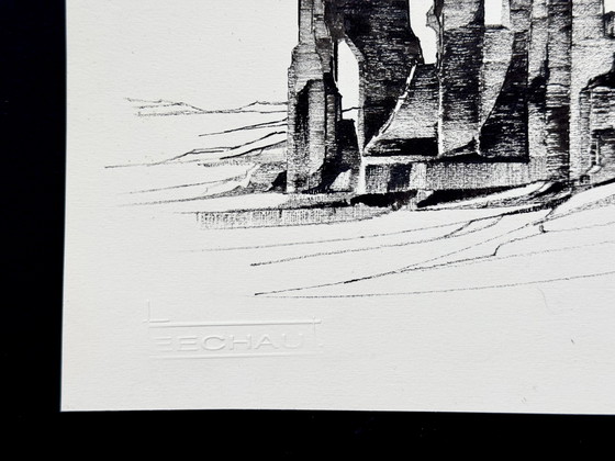 Image 1 of Eugène Eechaut (1928-2019) - Landscape in Ink (1970)