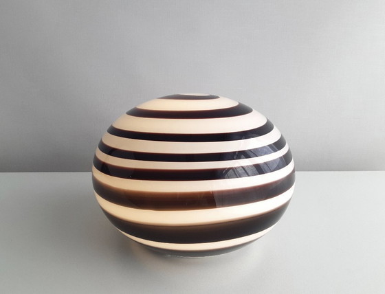 Image 1 of Large ILU di Vetro glass table lamp / floor lamp, model Zebra black and white glass, Italian glass Dutch design