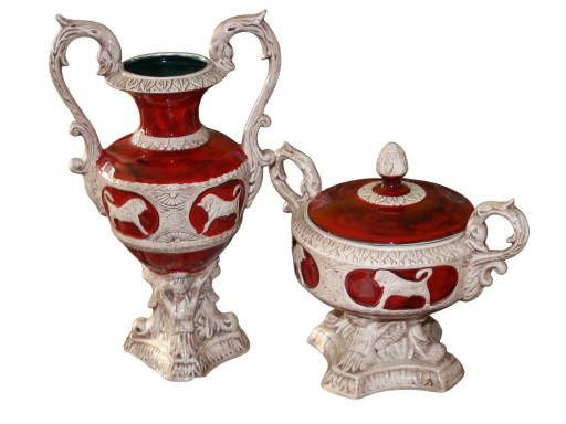 San Marino Titano Schale 28 cm + Amphore 37 cm Dekoration Sammler Vintage – decoratieve objecten, Ceramic