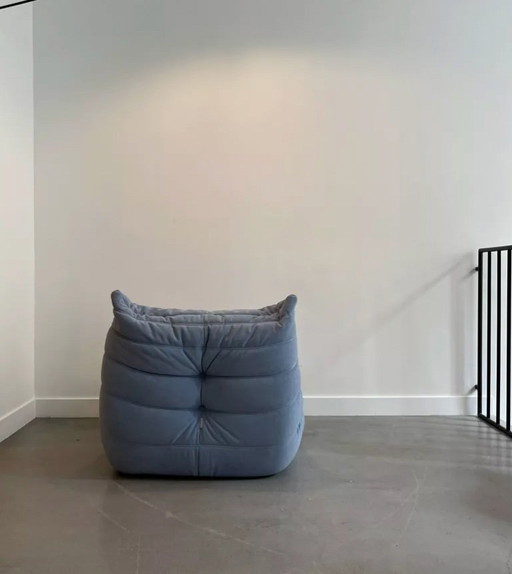 Togo blue armchair by Michel Ducaroy for Ligne Roset