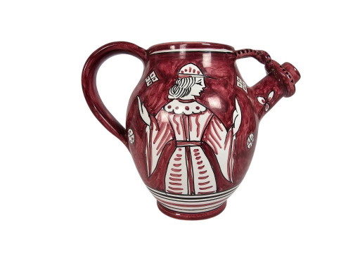 Deruta Mateucci - cranberry red - hand-painted - Italy - 1960s