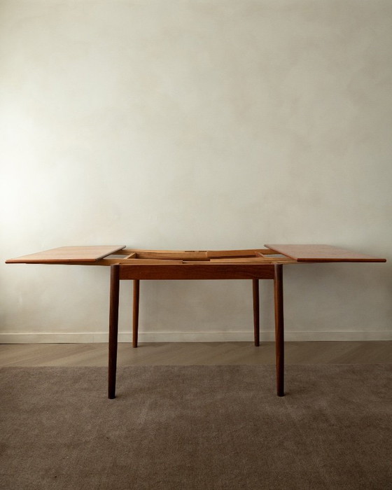 Image 1 of Danish Modern Teak Extendable Dining Table Model 24 by Ansager Møbler, 1960s