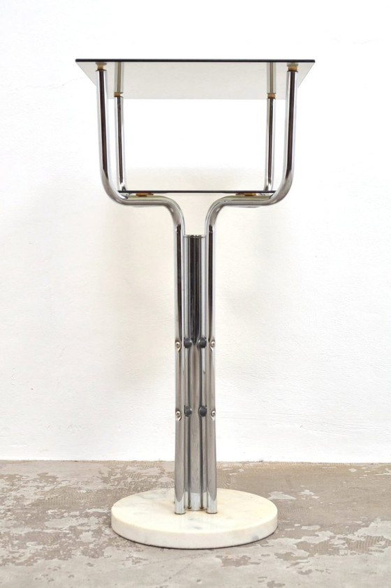 Image 1 of Vintage side table in marmer en glas, 1950s