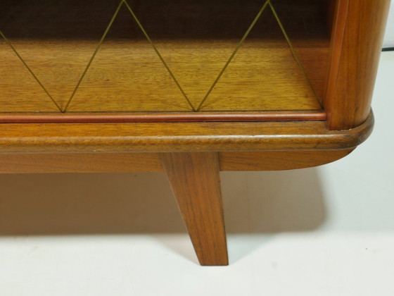 Image 1 of Vintage 1960s sideboard, mid-century TV cabinet, display cabinet with lighting, Germany