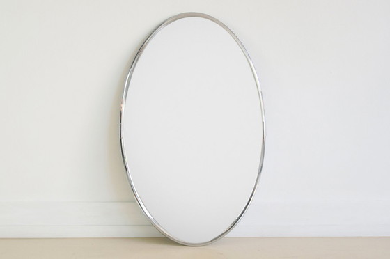 Image 1 of specchio ovale argento cromato