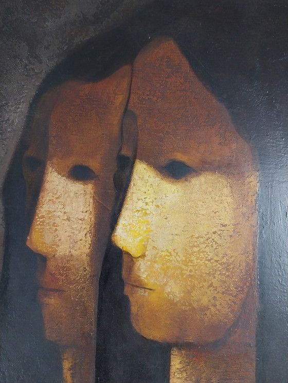 Image 1 of 1 x cuadro señoras estilizadas firmado