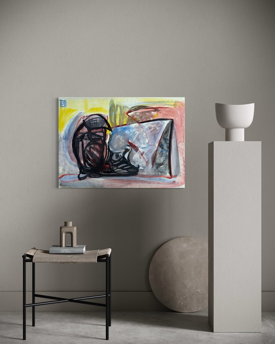 Image 1 of Marcus de Vestele - Magnifico dipinto astratto del 1976 - Cobra