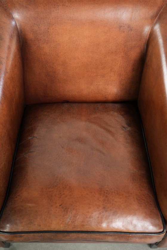 Image 1 of 2 poltrone/poltrone lounge in elegante pelle di pecora dal design Art Déco con profili neri