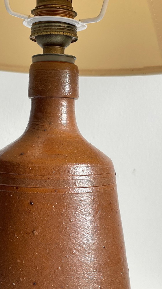 Image 1 of Vintage Portuguese glazed stoneware handcrafted lamp