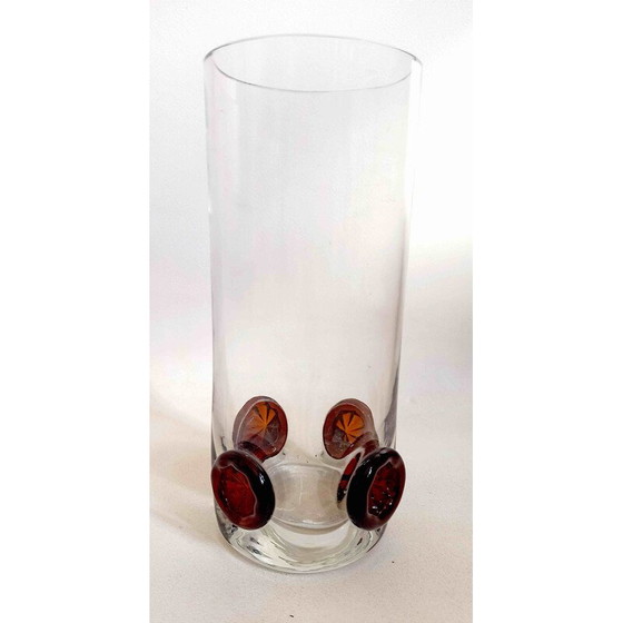 Image 1 of Vintage crystal vase inlaid with buttons, 1970