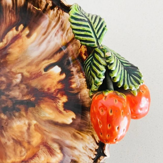 Vintage St. Peter Graz keramische fruitschaal Majolica keramiek aardbeien 1950's – Schalen, Ceramic (photo 9 of 9)