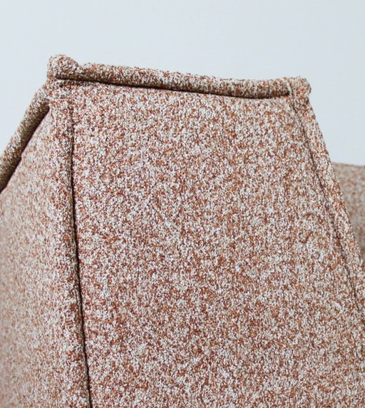 NIEUW Bank, modulair, bouclé, rosé, dagbed, midden eeuw, vintage