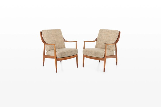 Fd144 Easy Chairs in Oak and Teak by Peter Hvidt & Orla Mølgaard-Nielsen for France & Daverkosen – Armchairs (photo 2 of 18)
