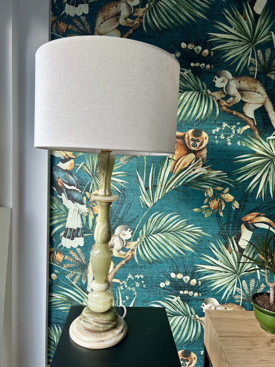 Image 1 of Imponente lampada da tavolo vintage realizzata in marmo onice massiccio.