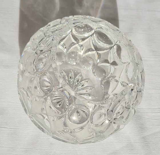 Vintage Nachtmann lead crystal sphere vase, heavy, "Angelique" series, Ø 13.5cm, crystal lens cut, star (photo 7 of 15)