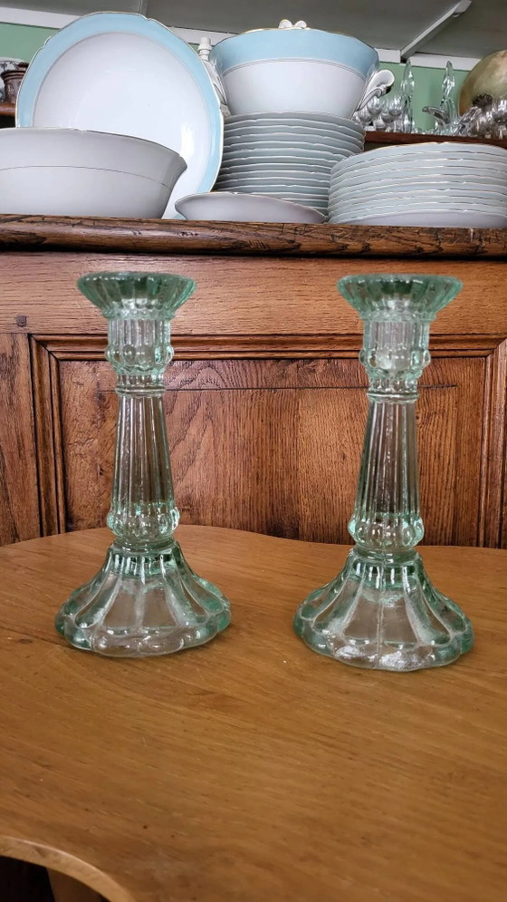 2 Glass candle holders – Crystal, Vintage (photo 8 of 9)