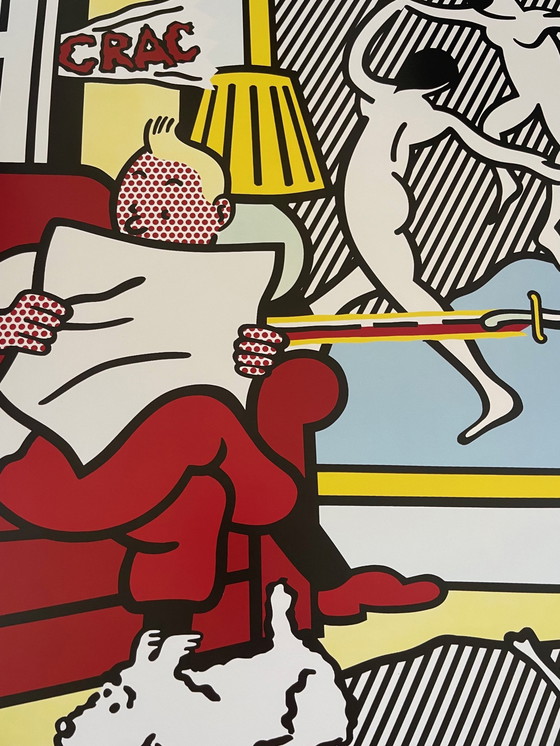 Image 1 of Roy Lichtenstein (1923-1997), Tintin Reading, 1993, Copyright Roy Lichtenstein &amp; Sabam Brussels 1995, Stampato in Belgio