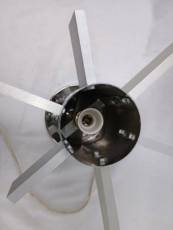 Image 1 of Pair Mid Century Italian Chrome & Glass Wall Sconces 1960s Space Age Sciolari