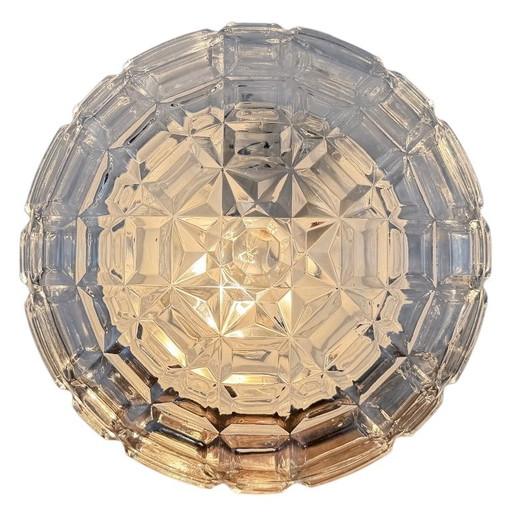 Applique murale ou plafonnier vintage en verre, années 1970 – wandlampen, Glass, Metal (photo 2 of 16)
