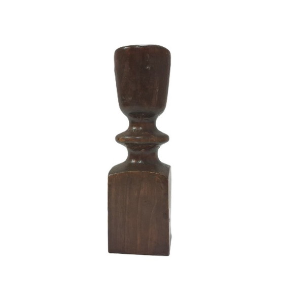 Image 1 of Vintage houten kaarsenhouder