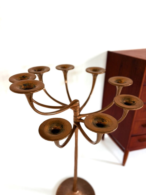 Image 1 of Candeliere brutalista XL in bronzo, Michael Harjes '70
