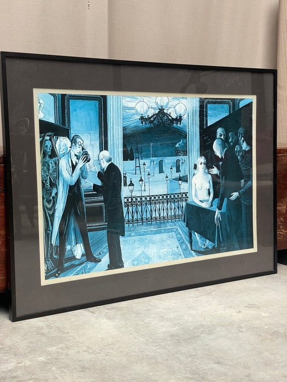 Image 1 of Estampe de Paul Delvaux encadrée