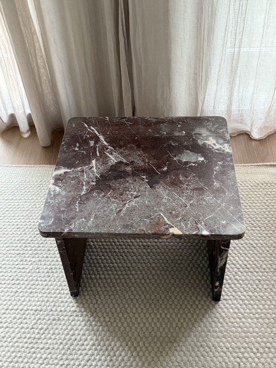 Image 1 of Vintage rosso levanto marmeren bijzettafel, Italië 1970