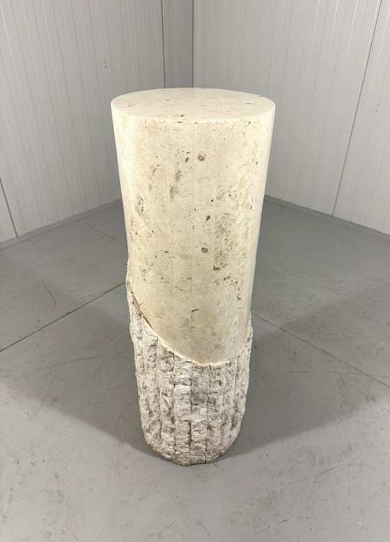 Image 1 of Travertijn Mactan Stenen Zuilen & Vaas 1980's