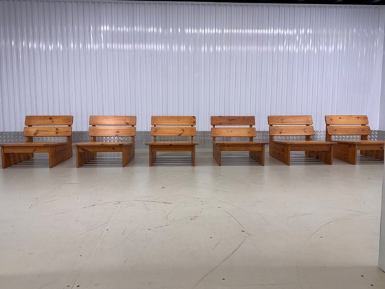 Image 1 of 6 brutalistische architectonische klooster lounge stoelen modulaire set van 6