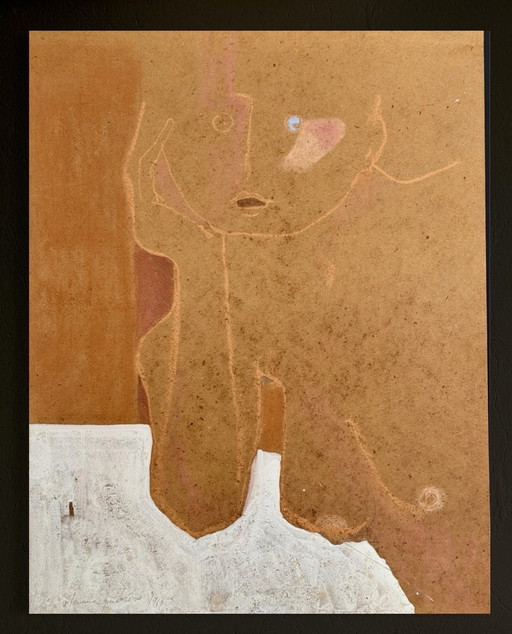 Robert Detheux - Magnifique Peinture Surréaliste de 1961