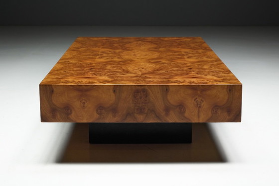 Image 1 of Table basse en loupe de bois, style Willy Rizzo, Italie, 1970