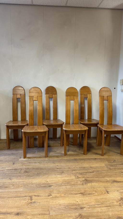 6x De Puydt eetkamerstoelen, eiken