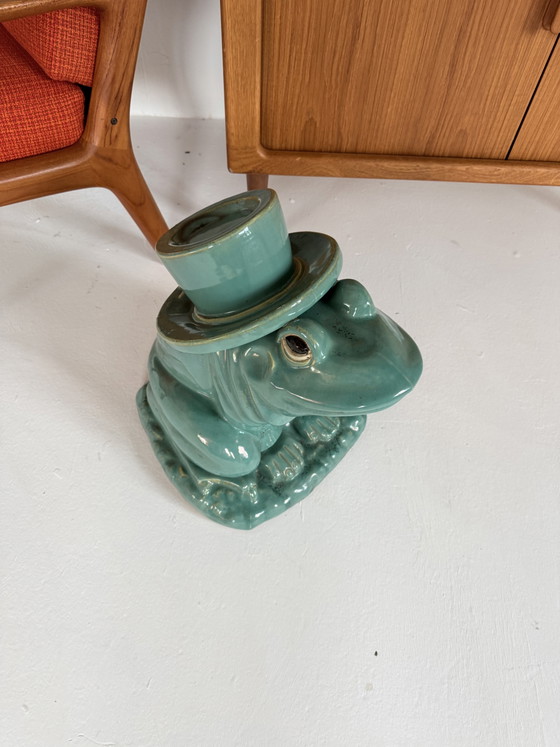 Vintage keramieken kikker met hoed, Frankrijk ‘70 – Decoratieve objecten, Ceramic (photo 3 of 7)