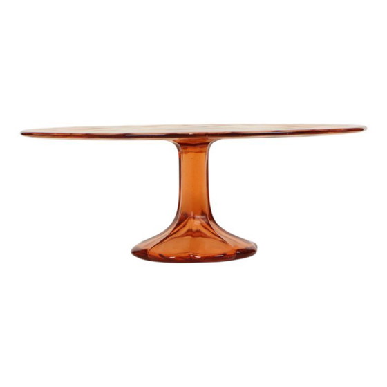 Image 1 of Piatto da torta Art Déco rosa e arancione