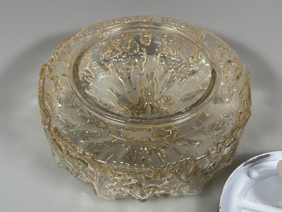 Image 1 of Plafonnier années 60/70, encastré, verre, métal, design futuriste