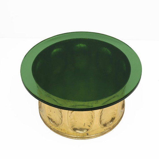 Image 1 of Tavolino da caffè in vetro di Murano e ottone, stile moderno italiano, anni '70