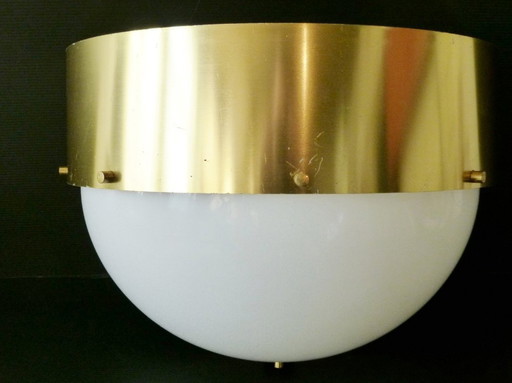 PERZEL: LAMPADA DA PARETE GLOBO GIGANTE IN PLEXIGLAS 1960 1970 VINTAGE ERA SPAZIALE ANNI '60 '70