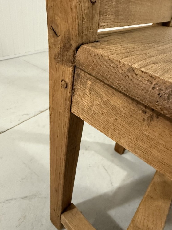 Image 1 of 6 sillas de comedor rústicas antiguas de roble con respaldo alto, década de 1900