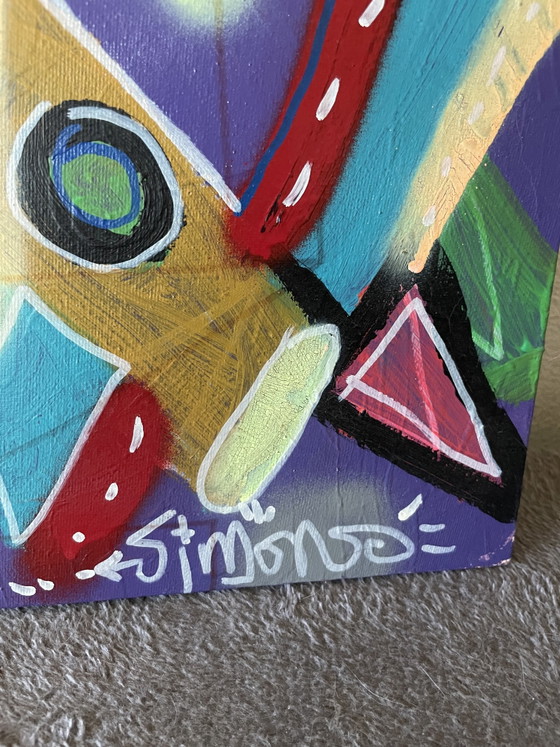 Image 1 of Art abstrait thérapeutique sur toile signé par un artiste de Bergen op Zoom street art