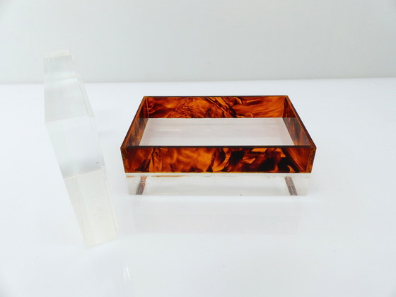 Image 1 of Two-tone plexiglass lucite box, Philippe Cheverny design, Kit Design 1970 edition