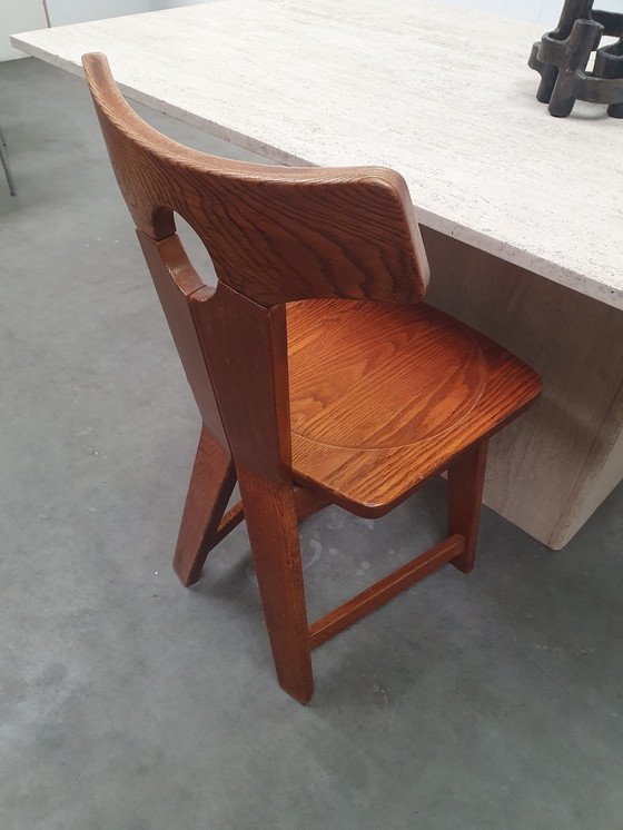 Image 1 of Brutalistische Eichenstühle 1960er Jahre braun