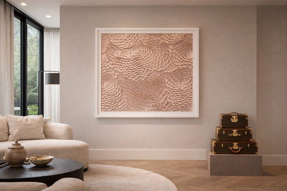 Image 1 of Large sculptural wall sculpture – handmade leather – 3D relief – XXL format