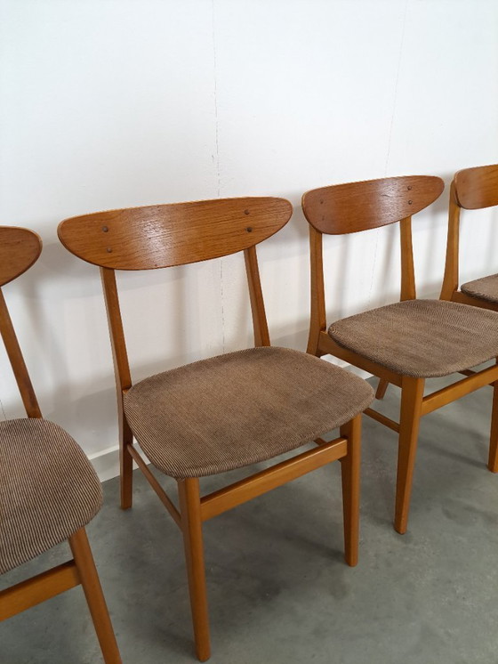 Image 1 of Set of 4 Deense teak Farstrup Møbler Model 210 eetkamerstoelen, dining chairs