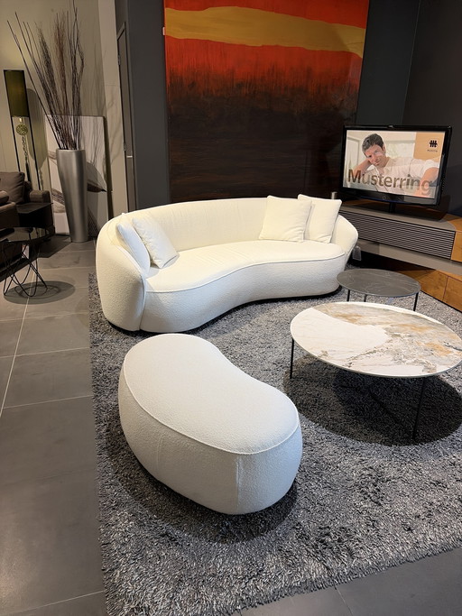 Ronde vorm Bank con voetenbankje