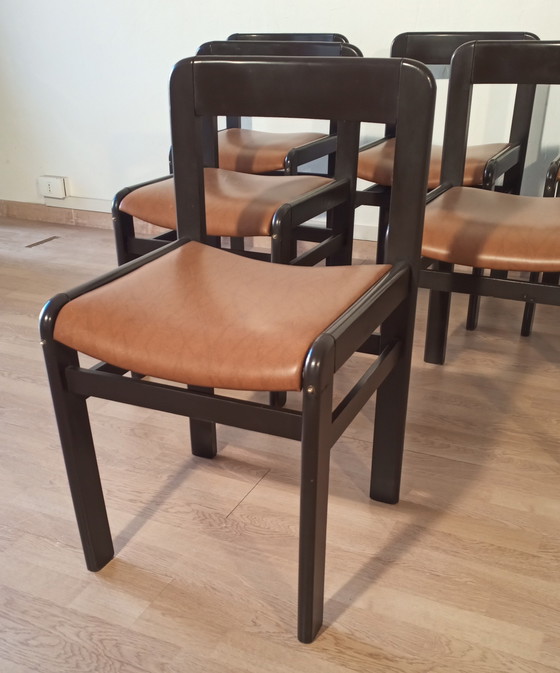 Image 1 of Vintage Brutalist Dining Chairs, 1970S, Set Of 6