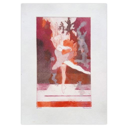 Monique PEHEM (BRETON-PROUTÉ) Signed Etching Ballerine 1992 – lithos zeefdrukken, Paper